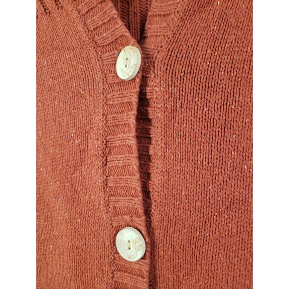 EDDIE BAUER‎ Womens Angora Blend Sweatshirt Vest Sz Large Rust Wooden Buttons - Picture 5 of 9